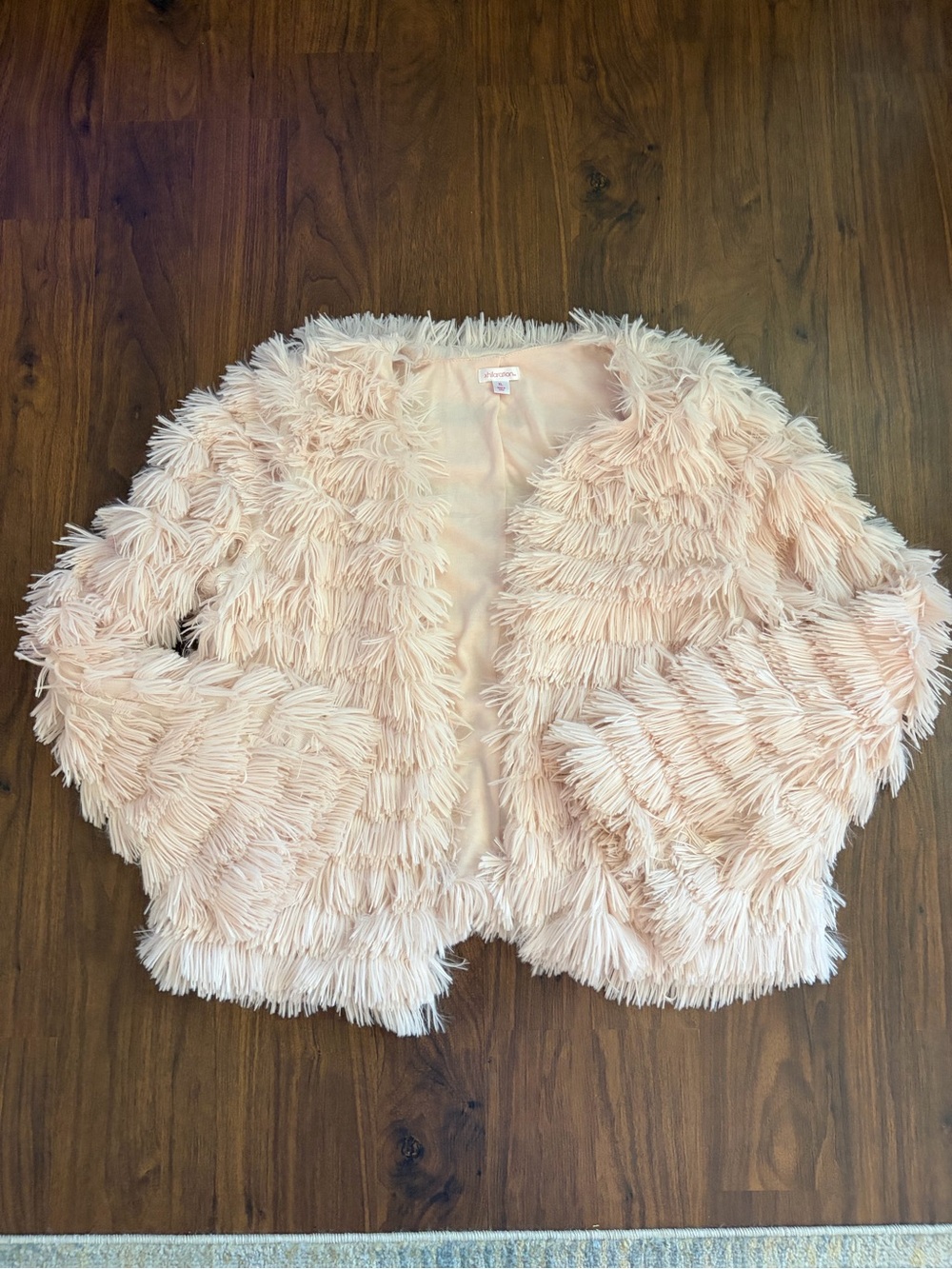 Xhilaration Blush Pink Faux Fur Shag Jacket